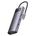 BASEUS HUB adapter przejściówka 7w1 Typ C na 3x USB3.0 / PD / HDMI / VGA / RJ45 szary WKWG040013/BS-OH043