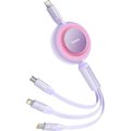 BASEUS kabel 3w1 Typ C do Micro USB / Lighting / Typ C PD QC4.0 3,5A 100W CAMJ010205 1,1 m fioletowy