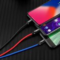 BASEUS kabel 3w1 USB A do Micro USB / Lightning / Typ C 3,5A CAMLT-BSY01 0,3 m czarny