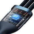 BASEUS kabel 3w1 USB A / Typ C do Micro USB / Lightning / Typ C PD QC 5A100W CASS030103 1,2 m niebieski