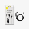 BASEUS kabel 3w1 USB A / Typ C do Micro USB / Lightning / Typ C PD QC 5A100W CASS030103 1,2 m niebieski
