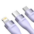 BASEUS kabel 3w1 USB A / Typ C do Micro USB / Lightning / Typ C PD QC 5A100W CASS030105 1,2 m fioletowy