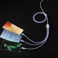 BASEUS kabel 3w1 USB A / Typ C do Micro USB / Lightning / Typ C PD QC 5A100W CASS030105 1,2 m fioletowy