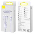 BASEUS kabel 3w1 USB A / Typ C do Micro USB / Lightning / Typ C PD QC 5A100W CASS030105 1,2 m fioletowy