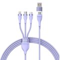 BASEUS kabel 3w1 USB A / Typ C do Micro USB / Lightning / Typ C PD QC 5A100W CASS030105 1,2 m fioletowy