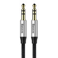 Baseus kabel audio Yiven 3,5 mm - 3,5 mm (mini-jack) 1,5 m srebrno-czarny M30