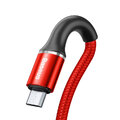 Baseus kabel Halo (micro | 0,25 m) czerwony 3A