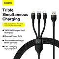BASEUS Kabel USB 3w1 Flash Series USB-C micro USB Lightning 100W CASS030001 1.2m czarny
