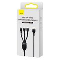 BASEUS Kabel USB 3w1 Flash Series USB-C micro USB Lightning 100W CASS030001 1.2m czarny