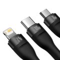 BASEUS Kabel USB 3w1 Flash Series USB-C micro USB Lightning 100W CASS030001 1.2m czarny