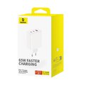 Baseus ładowarka sieciowa Cube Pro PD 65W 2x USB-C 1x USB biała