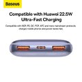 BASEUS powerbank 10 000 mAh + kabel USB A do Typ C PD QC3.0 3A 20W PPBD040205 fioletowy