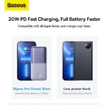 BASEUS powerbank 10 000 mAh + kabel USB A do Typ C PD QC3.0 3A 20W PPBD040205 fioletowy