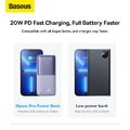 BASEUS powerbank 10 000 mAh + kabel USB A do Typ C PD QC3.0 3A 22,5W PPBD040005 fioletowy