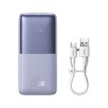 BASEUS powerbank 10 000 mAh + kabel USB A do Typ C PD QC3.0 3A 22,5W PPBD040005 fioletowy
