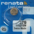 Bateria srebrowa mini Renata 379 / SR 521 SW / G0 (10 sztuk)