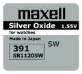 bateria srebrowa mini Maxell 381 / 391 / SR 1120 SW / G8