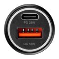 BLUE STAR adowarka samochodowa Typ C + USB A + kabel Typ C do Lightning PD QC3.0 AFC PPS 3A 25W czarna