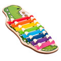 Kolorowe cymbałki krokodyl drewniany dla dzieci 25 cm