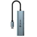 Devia adapter HUB 4w1 EC621 USB-C 3.1 do 3x USB 3.0 + RJ45 ciemnoszary