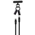 Devia kabel uniwersalna smycz 2w1 PD USB-C - USB-C 1,2 m 60W czarny