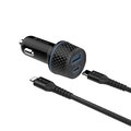 Devia ładowarka samochodowa Extreme PD QC 52,5W 1x USB-C 1x USB czarna + kabel USB-C - Lightning