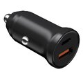 Devia ładowarka samochodowa Smart Mini PD QC 3.0 30W 1x USB-C 1x USB czarna