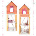 Drewniany domek 3-piętrowy dla lalek z akcesoriami  LULILO Tulipo 70cm