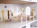 Drewniany domek dla lalek MDF 3 piętrowy z akcesoriami 70 cm 