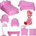 Domek dla lalek  Villa lalka mebelki zestaw różowy 44cm