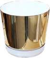 Doniczka plastikowa z podstawką Dekor Duo złoto-biała 16 cm  
