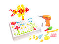 Edukacyjne Klocki puzzle z wkrętarką w walizce 261 elementów