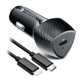 FORCELL CARBON adowarka samochodowa Typ C 3.0 PD20W CC50-1C  (Total 20W) + kabel do Apple Lightning 8-pin PD20W