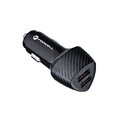 FORCELL CARBON ładowarka samochodowa USB QC 3.0 18W + USB QC 3.0 18W CC50-2A36W czarny (Total 36W)