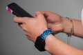 FORCELL F-DESIGN FA04 pasek żywiczny marmurkowy do APPLE Watch 42 / 44 / 45 / 49 mm niebieski