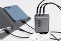 Forcell F-Energy adowarka Sieciowa GaN - 65W z portami: 2x USB C i USB A z adowaniem PD i QC 4.0