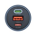 FORCELL F-ENERGY Alu adowarka samochodowa 2 x Typ C + USB A PD QC4.0 SFC2.0 4,5A 65W szara