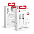 FORCELL kabel Typ C do iPhone Lightning 8-pin QC3.0 PD 27W Metal C238 1m srebrny