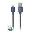 Forever kabel Jeans USB - Lightning 1,0 m 2A niebieski