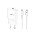 Forever ładowarka sieciowa PD QC TC-01-20C 1x USB-C 20W biała + kabel USB-C - USB-C 20W