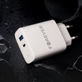 Forever ładowarka sieciowa PD QC TC-07-30AC 1x USB-C 1x USB 30W biała + kabel USB-C - USB-C 60W