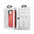 Guess iPhone 11 GUHCN614GGPRE czerwone hard case 4G Double Layer Glitter