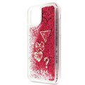 Guess iPhone 11 Pro GUHCN58GLHFLRA malinowy hard case Glitter Hearts