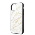 Guess iPhone 11 Pro GUHCN58MGGWH białe hard case Gold Glitter Marble