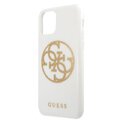 Guess nakładka do iPhone 11 Pro Max GUHCN65TPUWHGLG białe hard case Glitter 4G Circle Logo