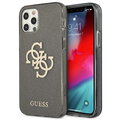 Guess nakładka do iPhone 12 Pro Max 6,7" GUHCP12LPCUGL4GBK czarne hard case Glitter 4G Big Logo
