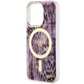Guess nakładka do iPhone 14 Pro Max 6,7" GUHMP14XHLEOPWP różowa hard case Leopard MagSafe