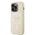 Guess nakładka do iPhone 15 Pro Max 6.7" GUHMP15XPSAHMCB złoty hardcase Saffiano MagSafe