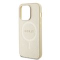 Guess nakładka do iPhone 15 Pro Max 6.7" GUHMP15XPSAHMCB złoty hardcase Saffiano MagSafe