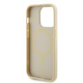 Guess nakładka do iPhone 15 Pro Max 6.7" GUHMP15XPSAHMCB złoty hardcase Saffiano MagSafe